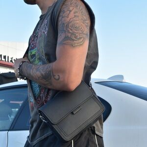 Men's Black Crossbody Bag